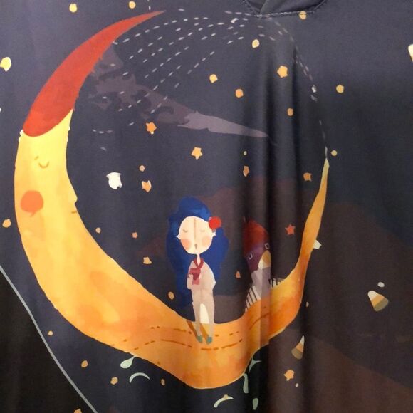 Halloween Dress or Nightgown Girl Sitting on Moon Pumpkin Umbrellas Bats 1X - Picture 5 of 14